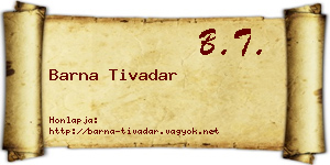 Barna Tivadar névjegykártya